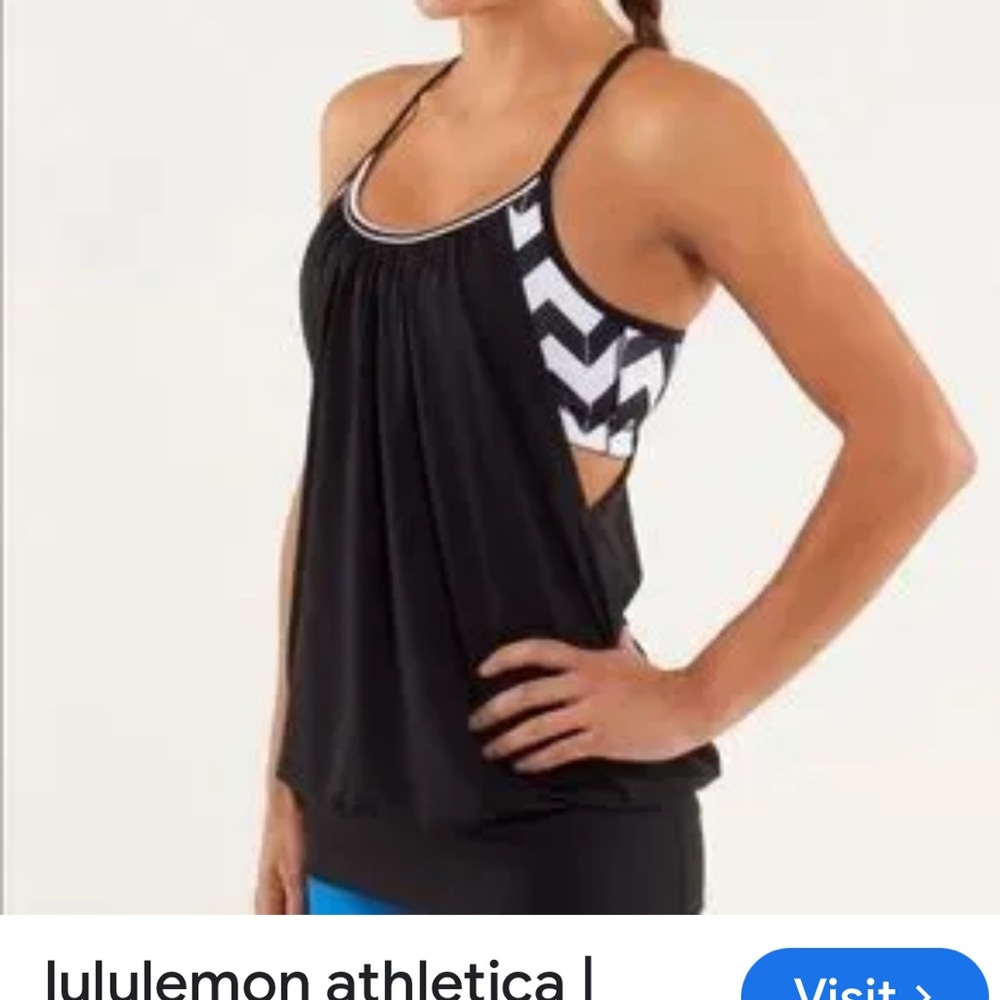Lululemon Athletica No Limits Black and White Tank Top